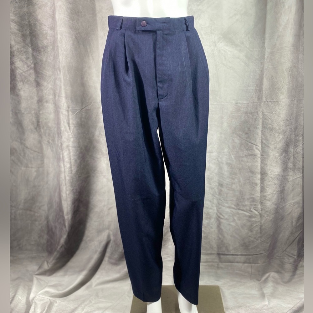 DONATED VTG Hillard & Hanson Navy Pin Stripe High Waist Trousers